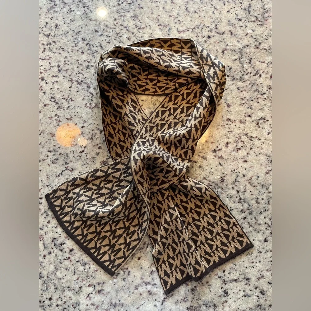 Michael Kors Brown and tan Logo Scarf
